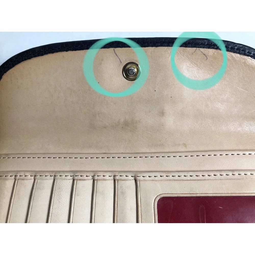 Dooney & Bourke Dillen Black‎ Pebbled Grain Leather Clutch Trifold Wallet